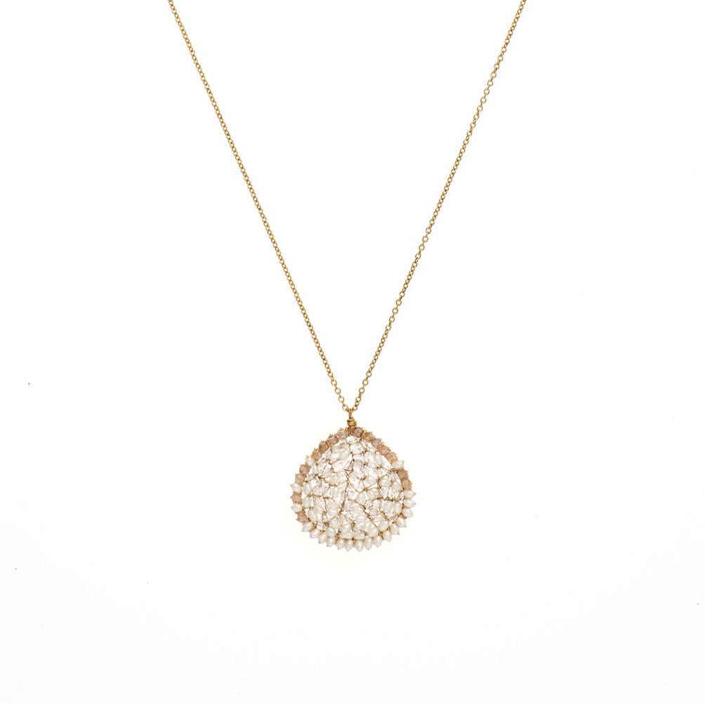 Pearl Mosaic Teardrop Necklace