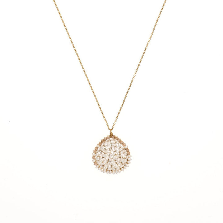 Pearl Mosaic Teardrop Necklace