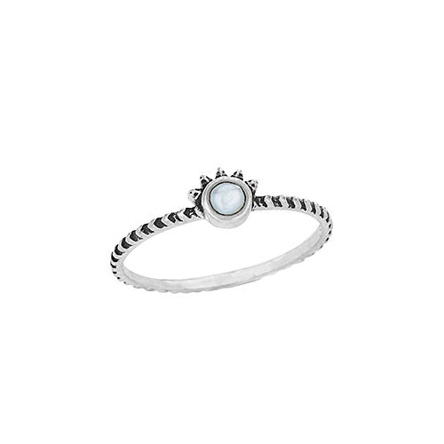 Small Pearl with Rays Ring