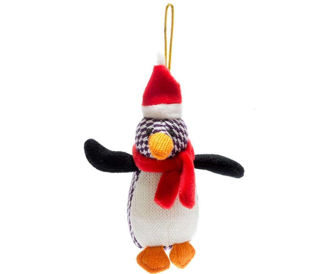 Christmas Penguin Knitted Ornament