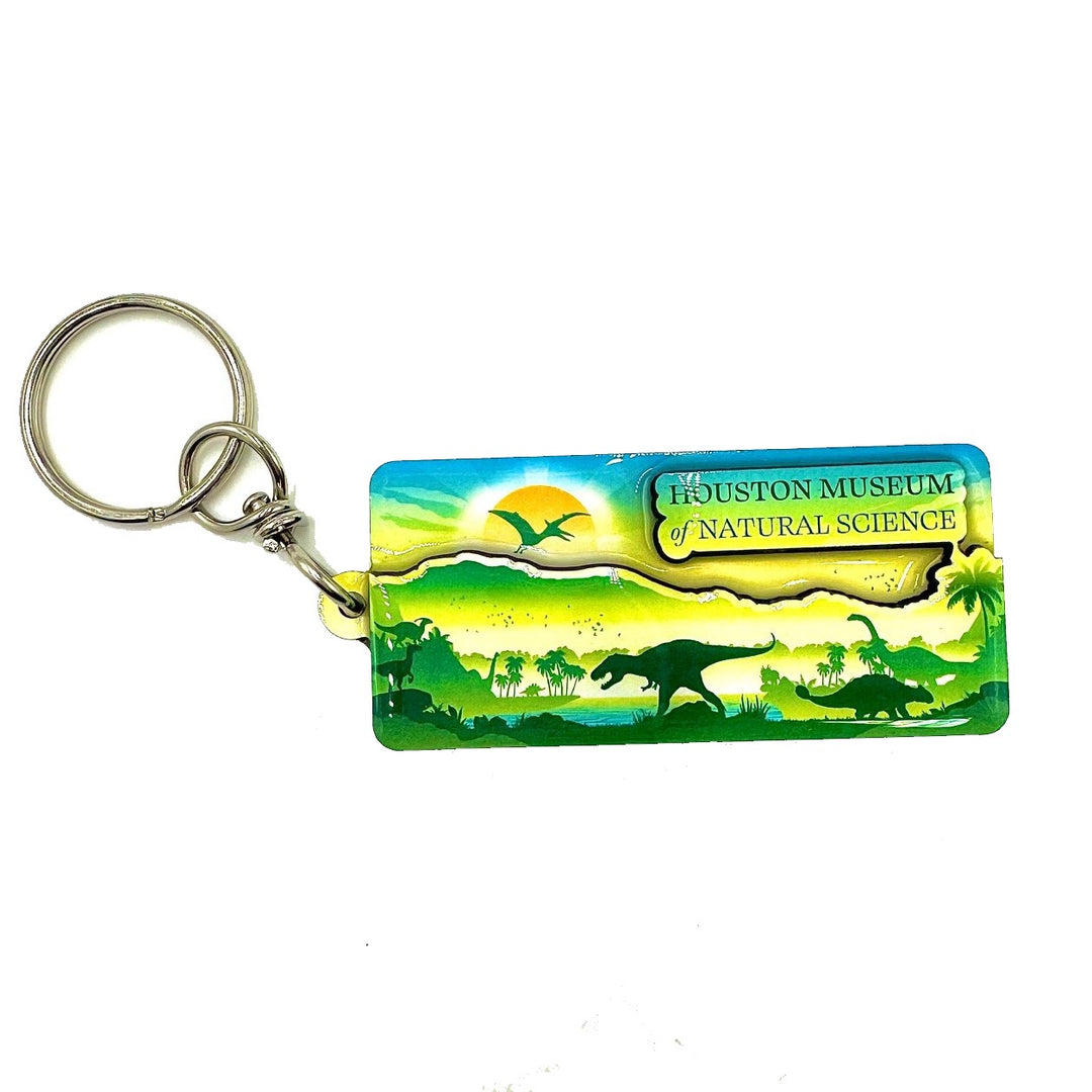 HMNS Layered Landscape Dino Scene Keychain