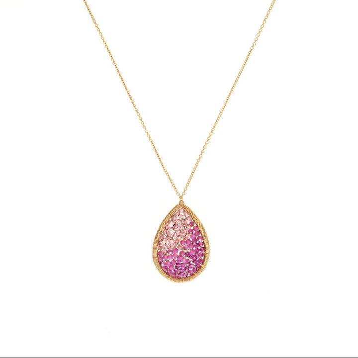 Beaded Mosaic Teardrop Necklace