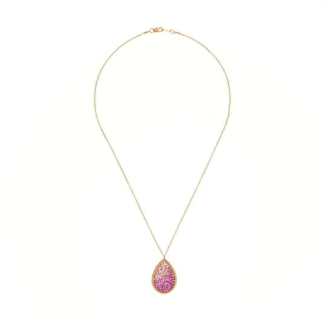 Beaded Mosaic Teardrop Necklace
