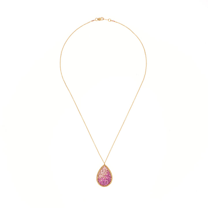Beaded Mosaic Teardrop Necklace
