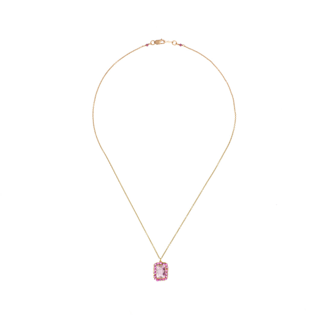 Orchid Mix Square Pendant Necklace