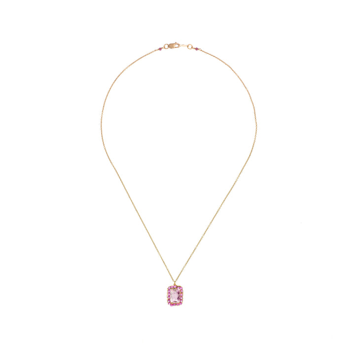 Orchid Mix Square Pendant Necklace