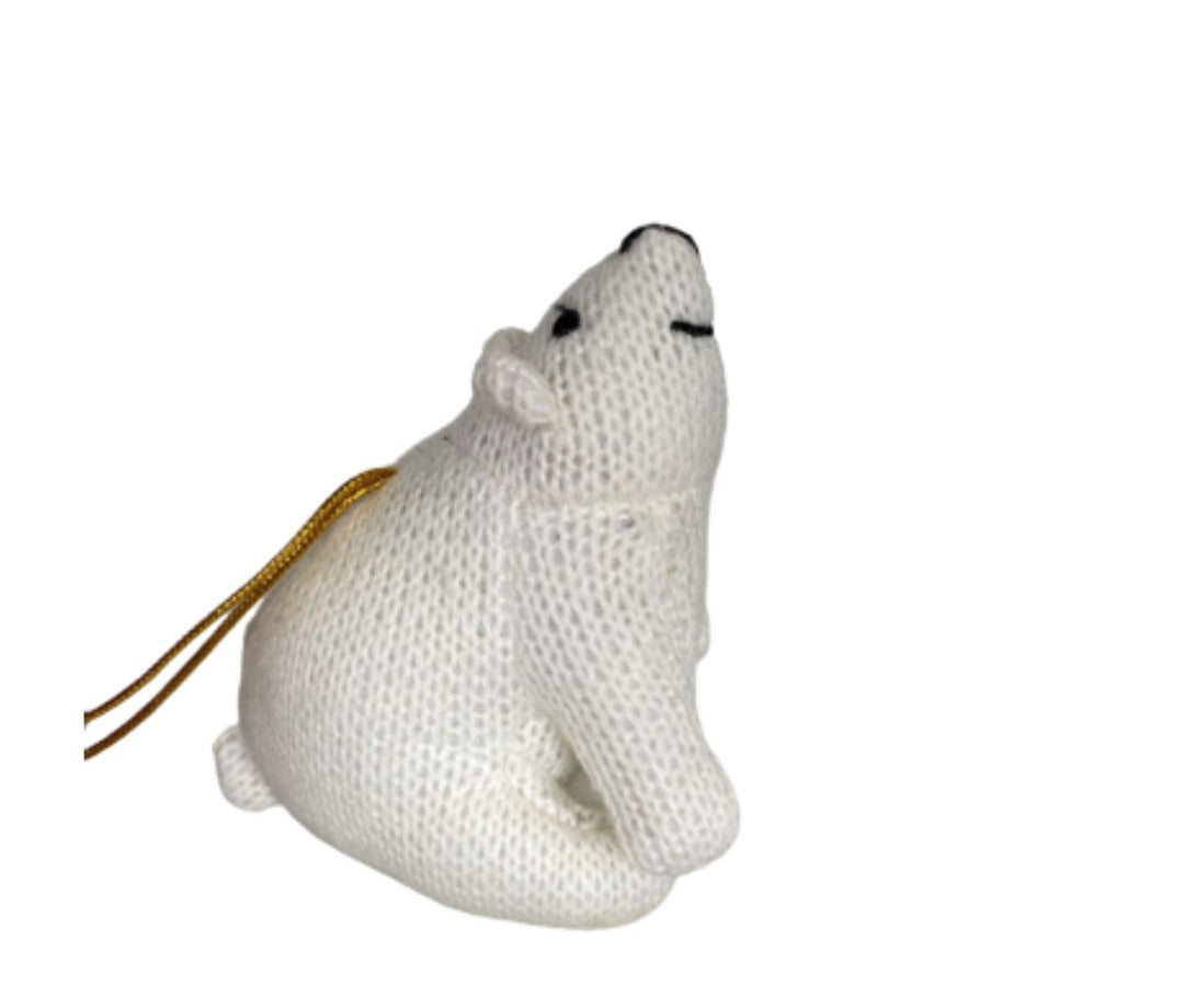 Christmas Polar Bear Knitted Ornament