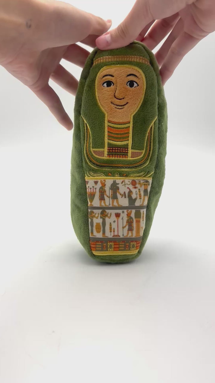 Green Sarcophagus & Mummy Nesting Plush Toy