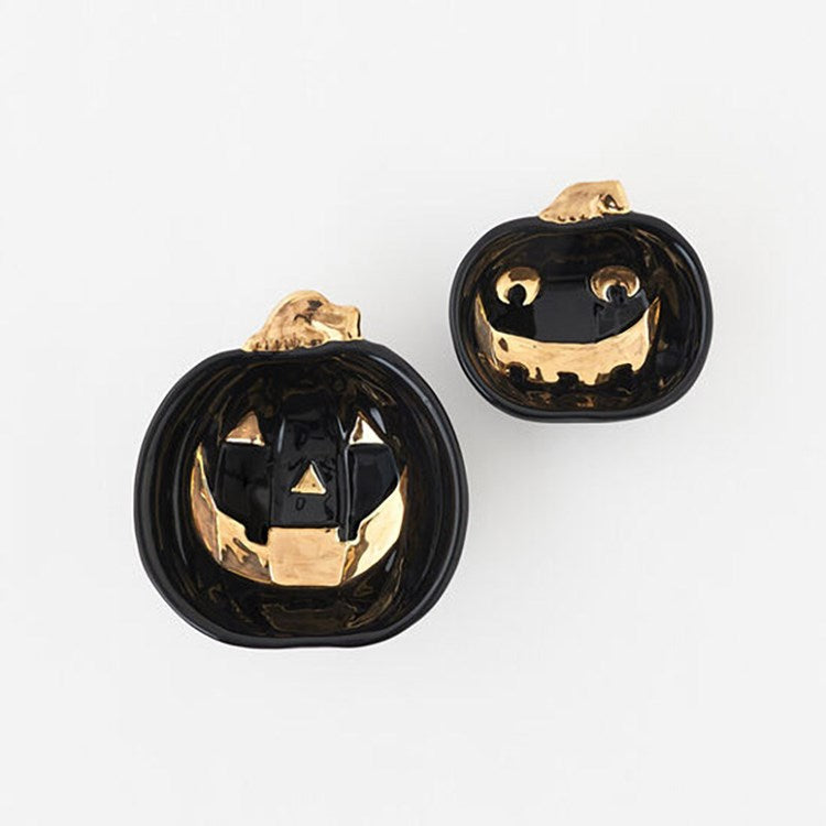 Black & Gold Pumpkin Bowl Set