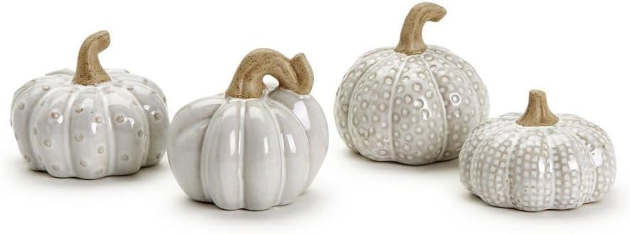 Mini Stoneware Pumpkin Tabletop Decorations