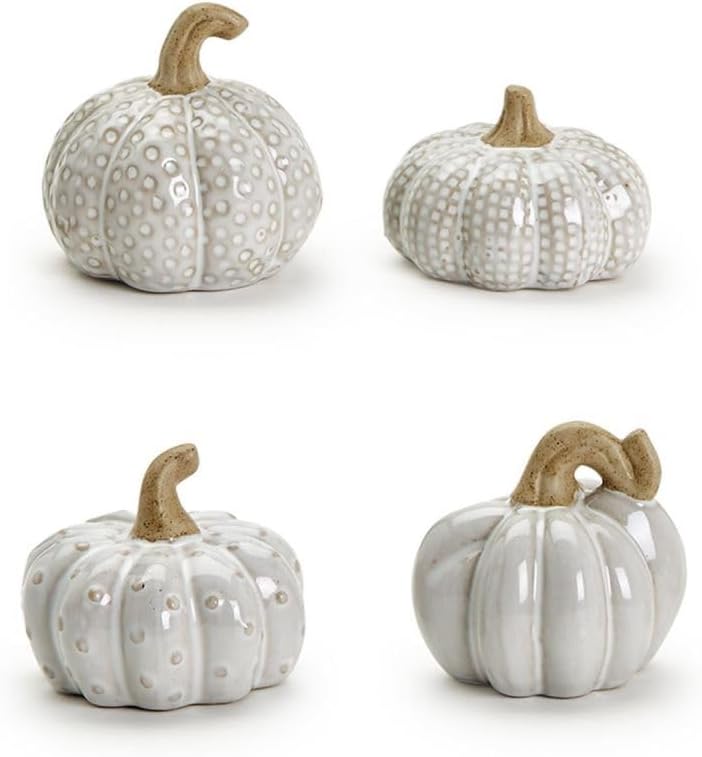 Mini Stoneware Pumpkin Tabletop Decorations