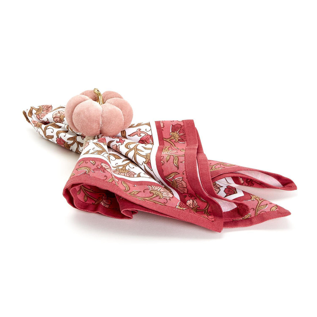 Blush Pink Velvet Pumpkin Napkin Ring