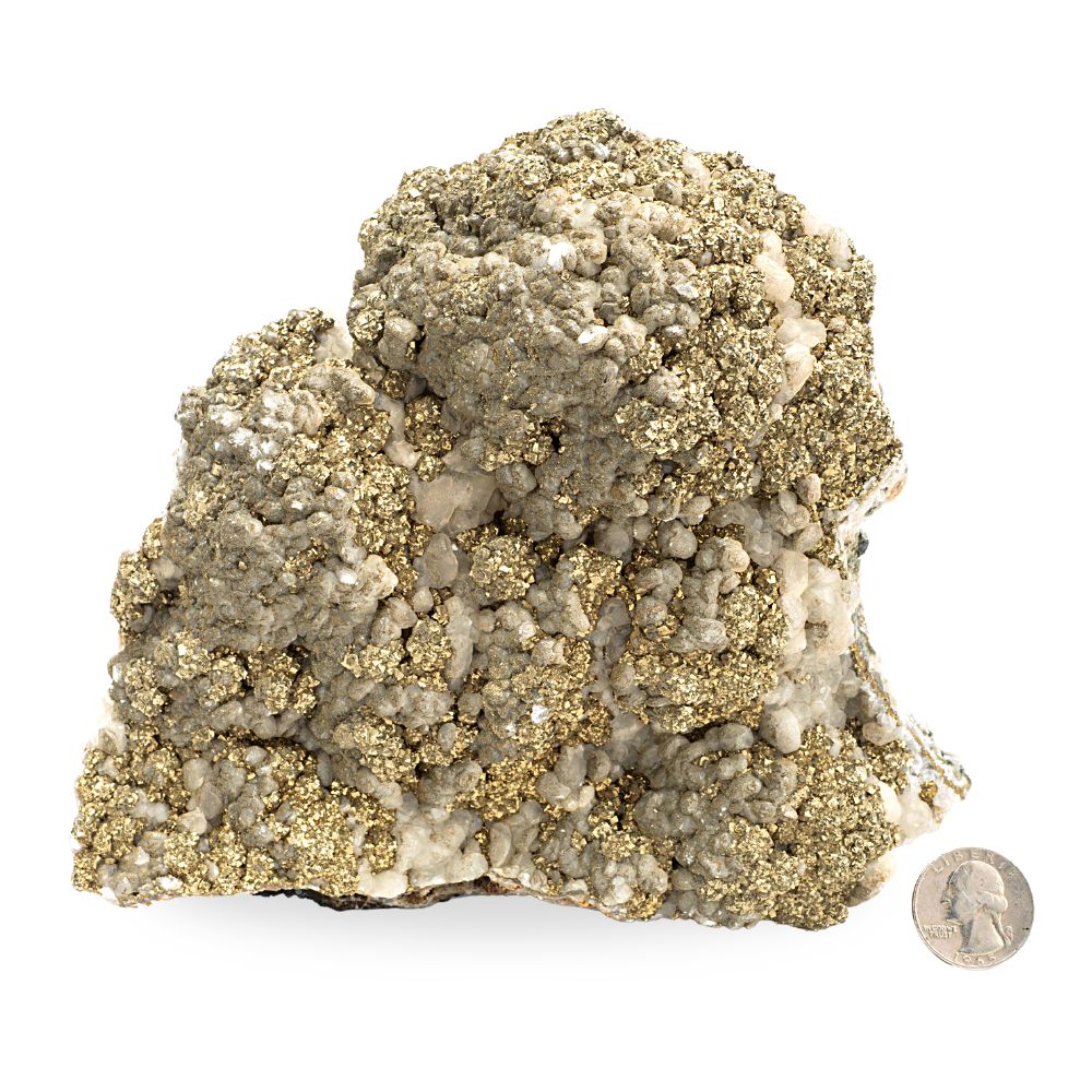 Pyrite on Calcite Cluster