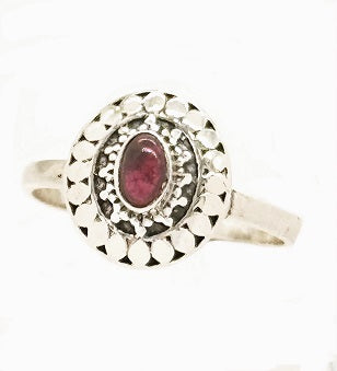 Garnet Medallion Cocktail Ring