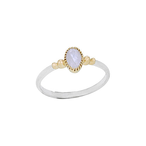 Oval Rainbow Moonstone Ring