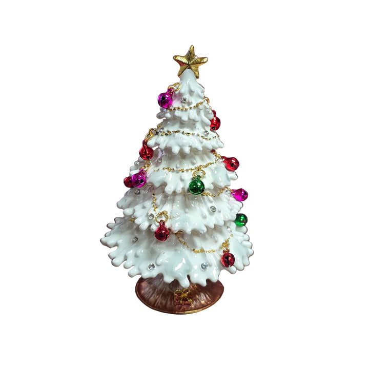 White Christmas Tree Trinket Box