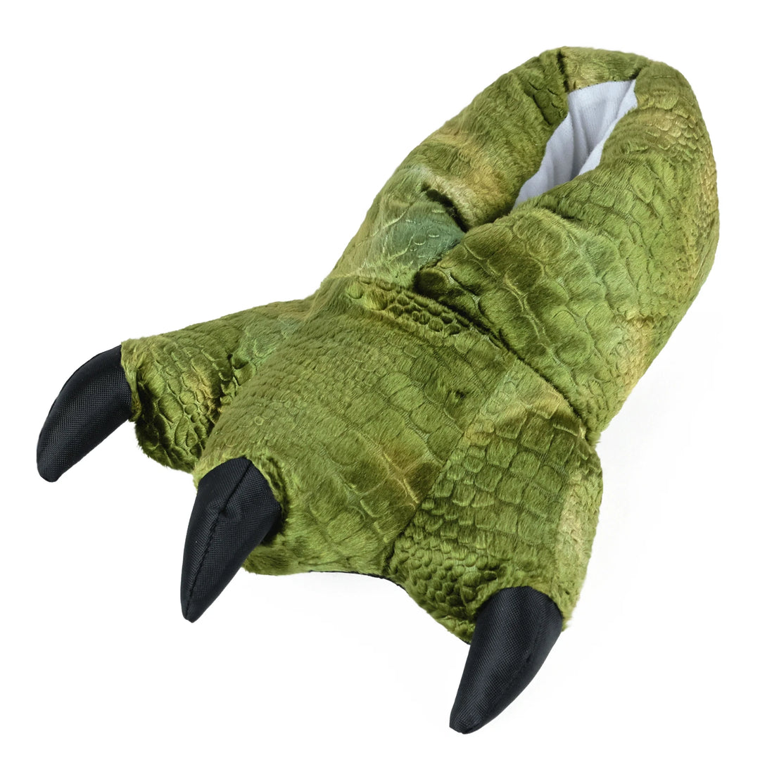 Green Dinosaur Feet Slippers, Small