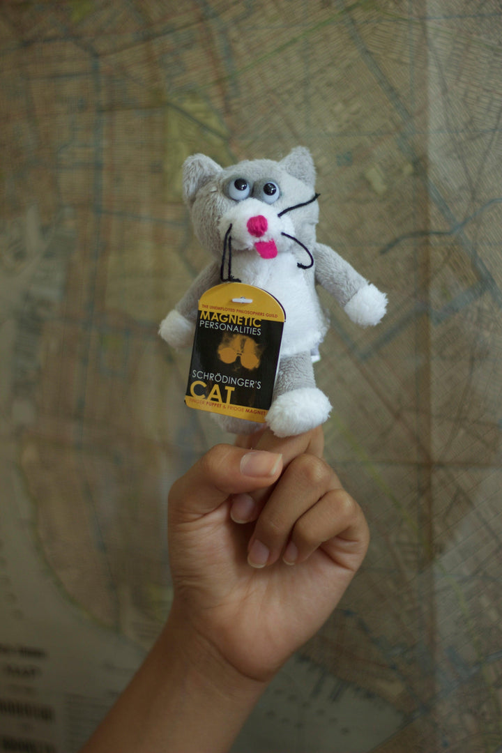 Schodinger's Cat Magnetic Personality Finger Puppet Magnet