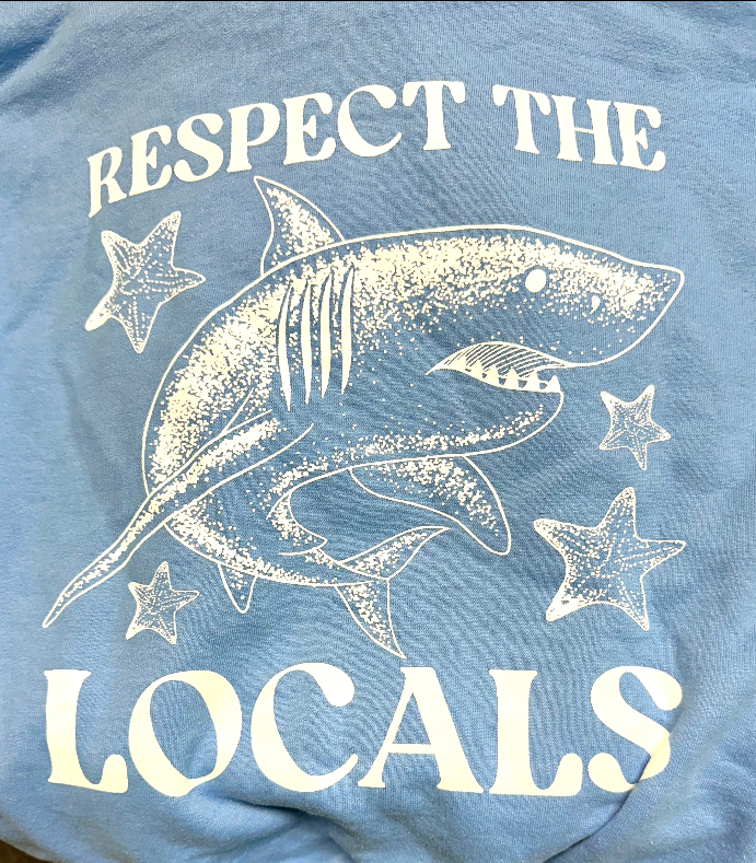 HMNS Respect the Locals Shark Adult Hooded Sweatshirt