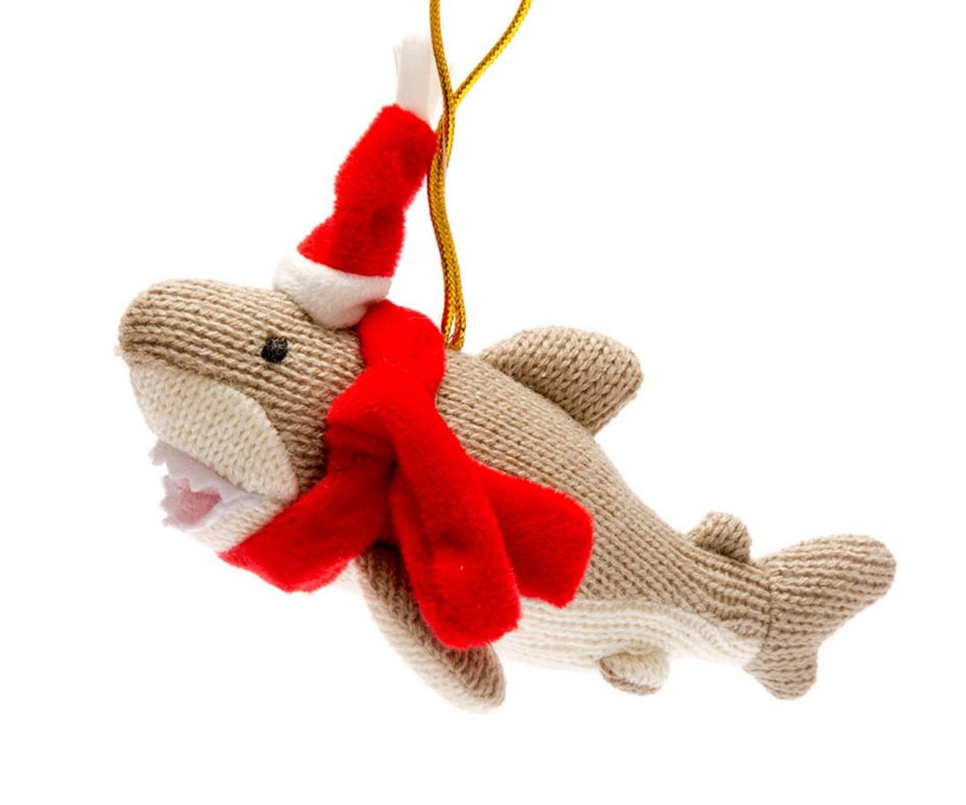 Christmas Shark Knitted Decoration