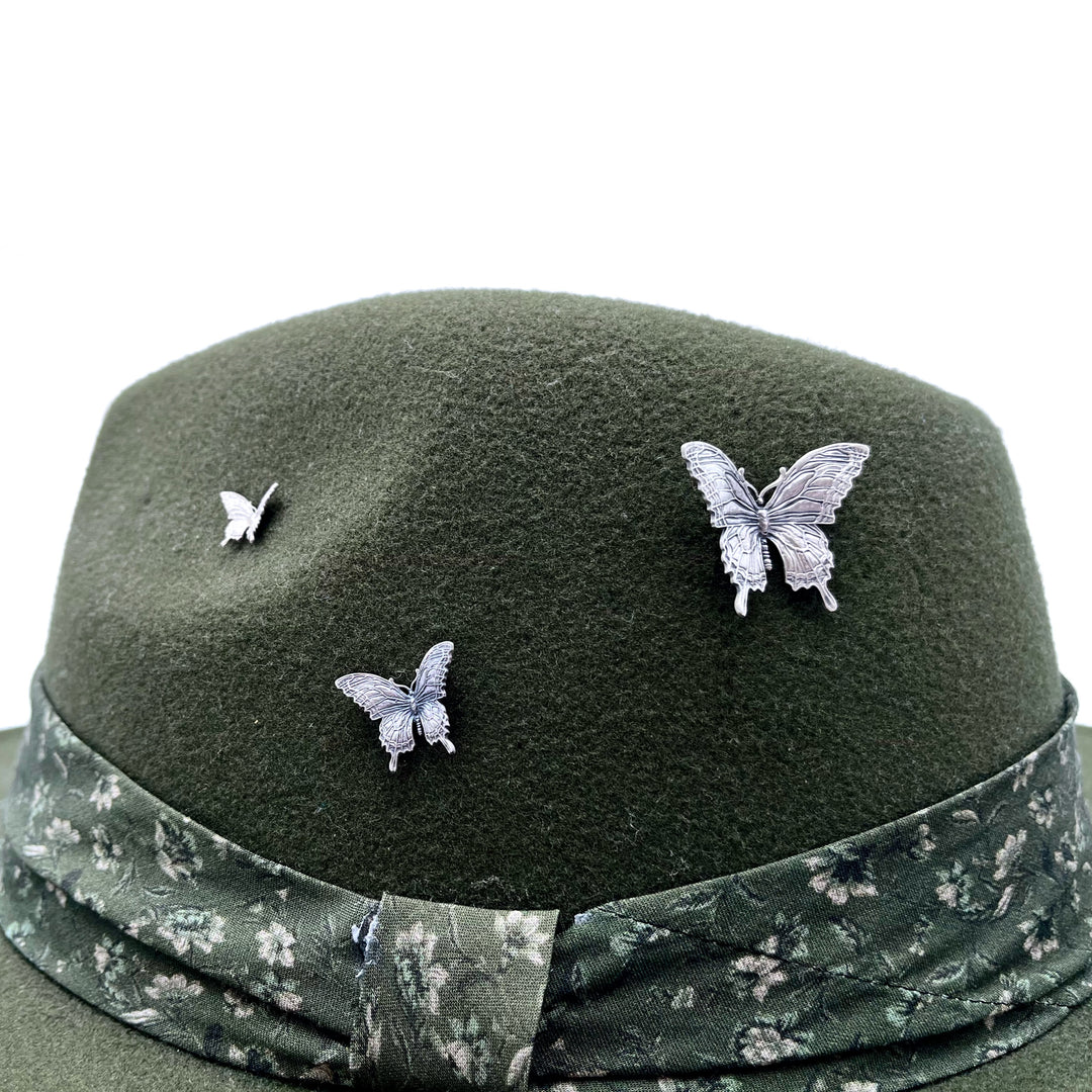 Medium Silver Butterfly Hat Pin