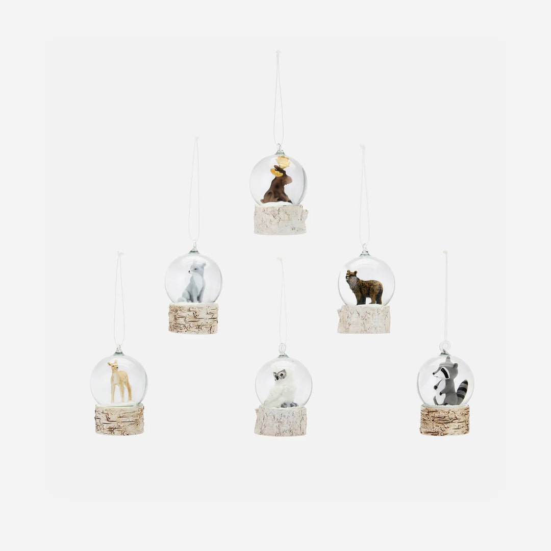 Mini Woodland Animal Snow Globe Ornament