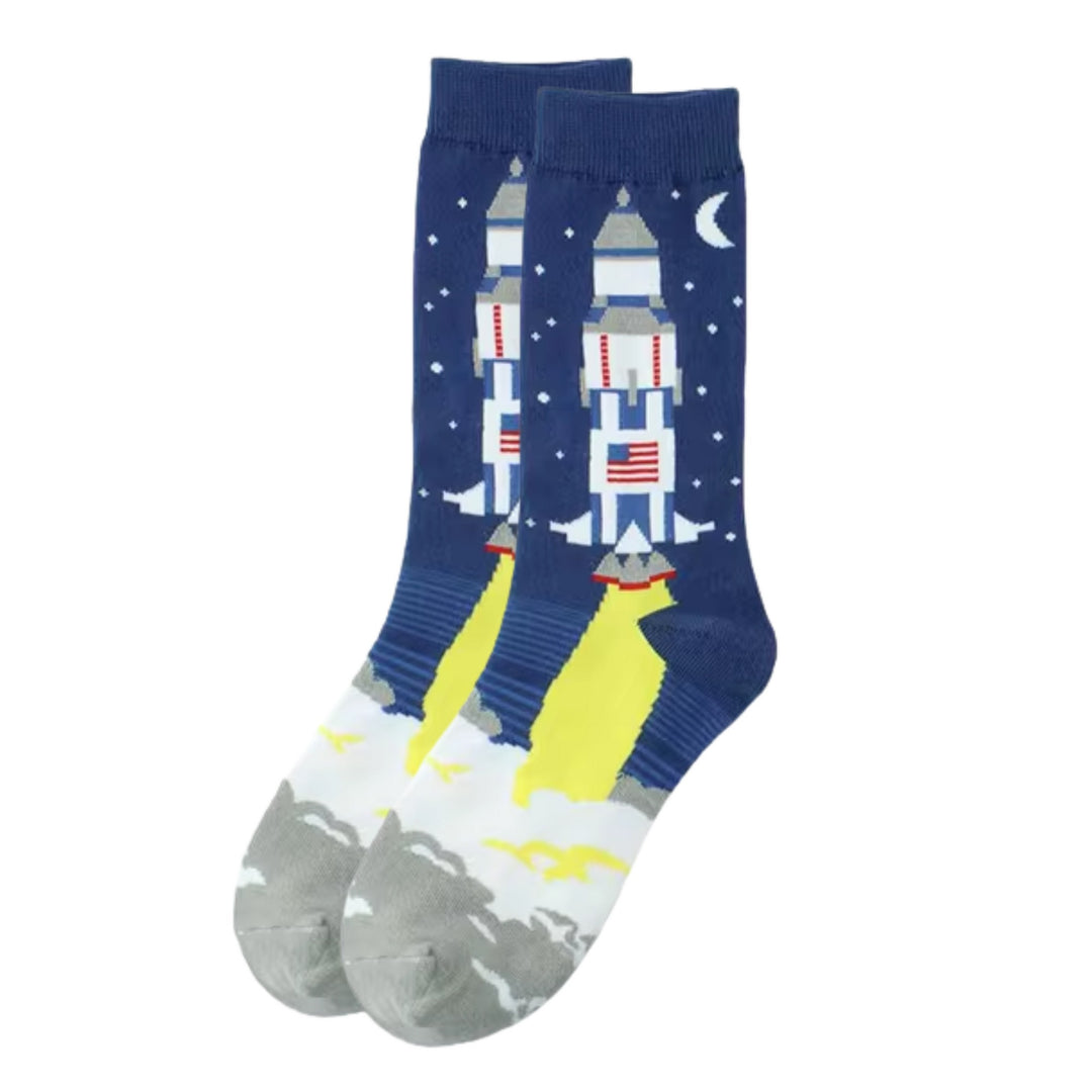 "Lift Off" Space Shuttle Launch Socks