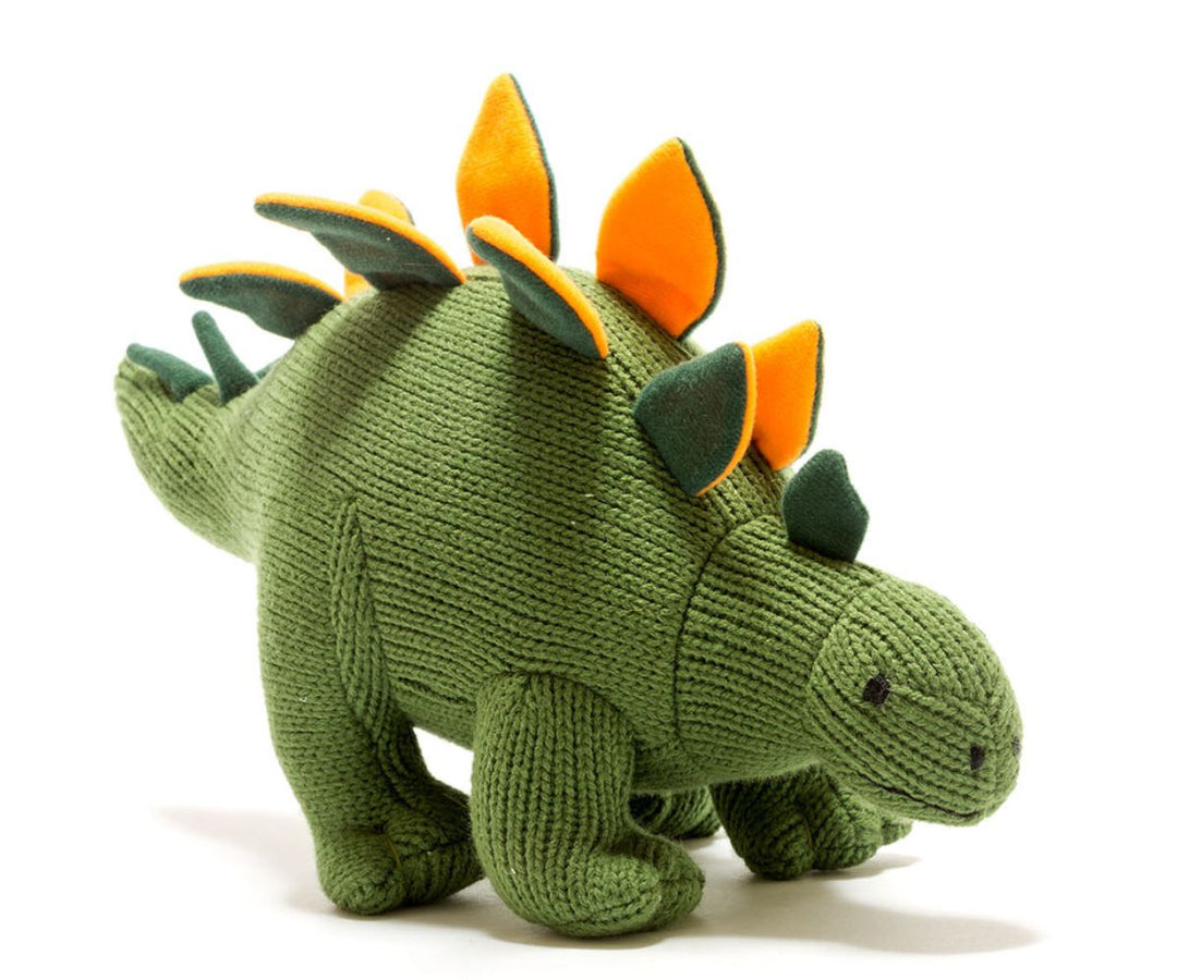 Knitted Stegosaurus Plush Toy,  Moss Green