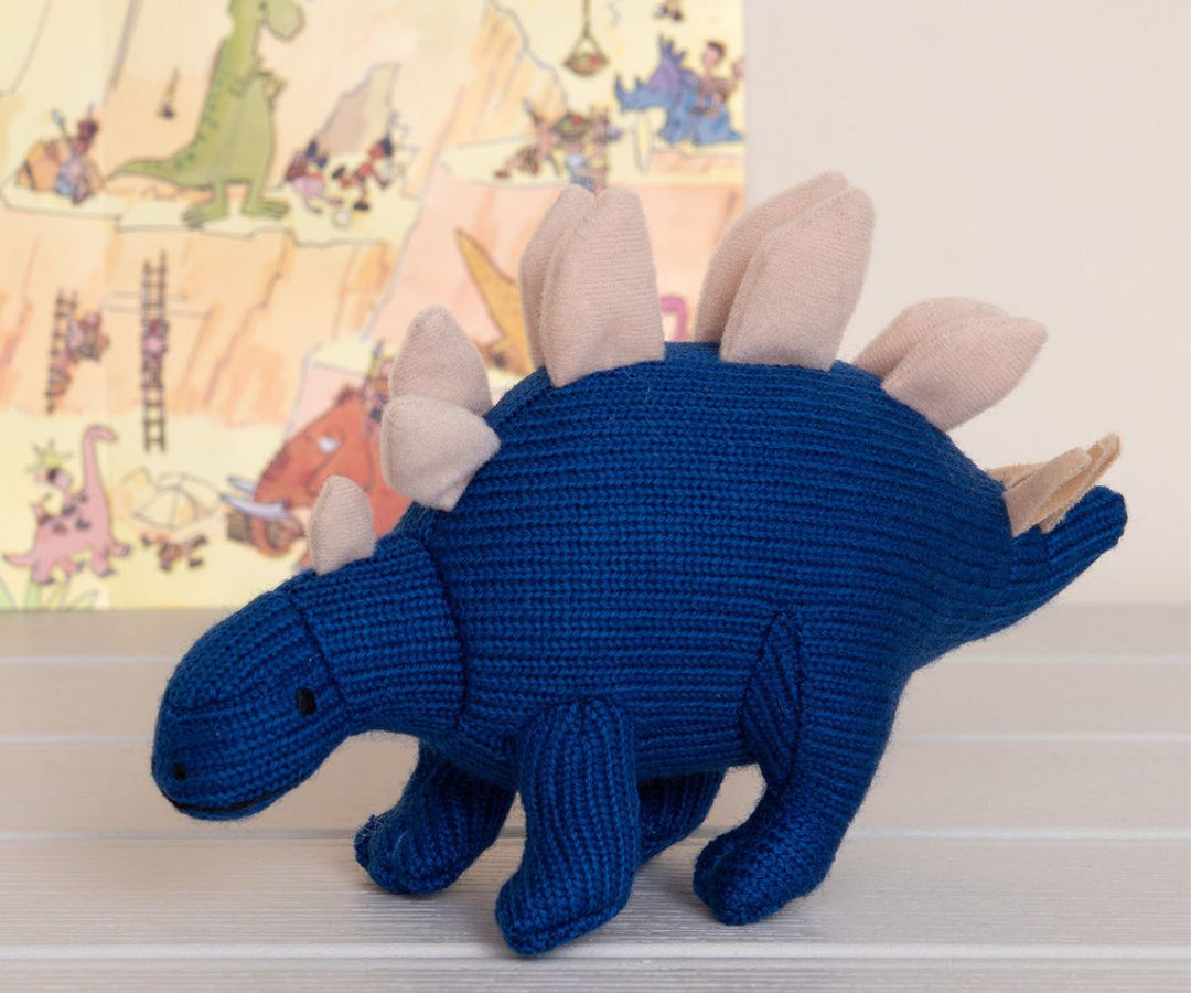 Knitted Stegosaurus Rattle