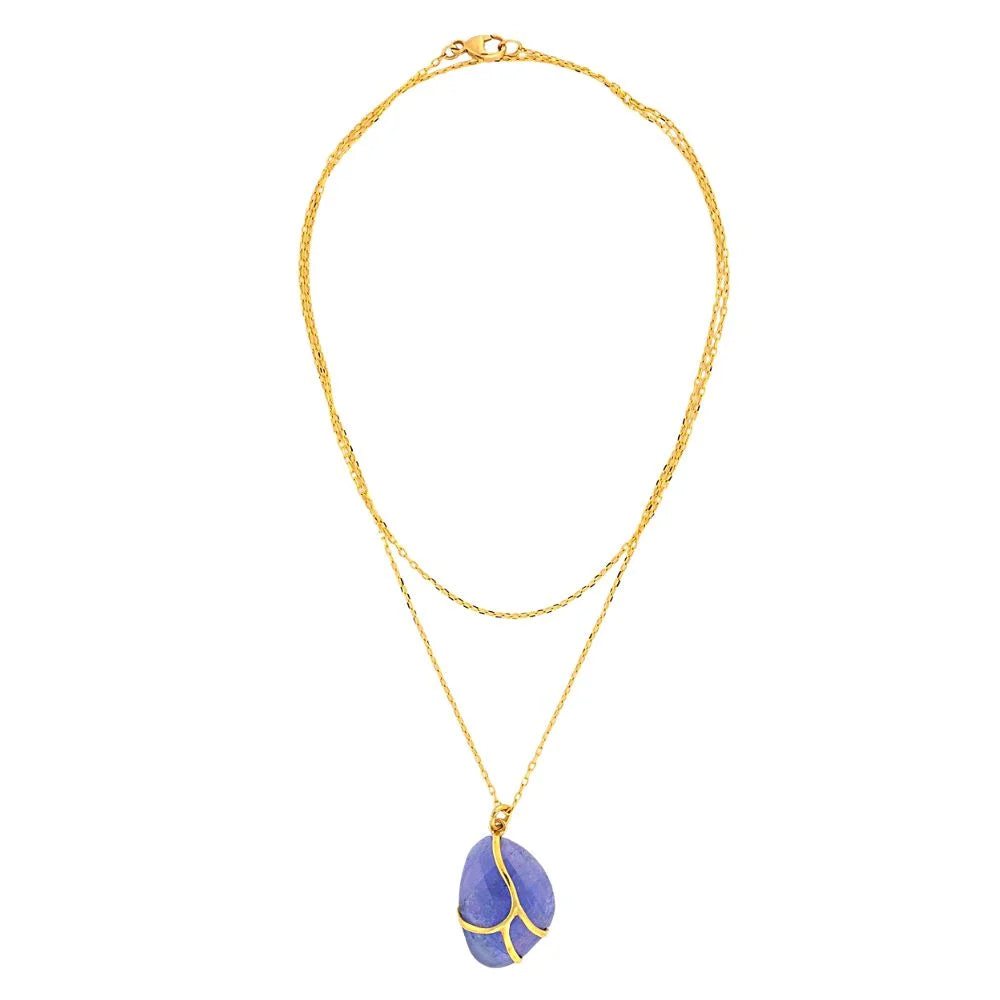 Tanzanite Butterfly 18k Gold Pendant