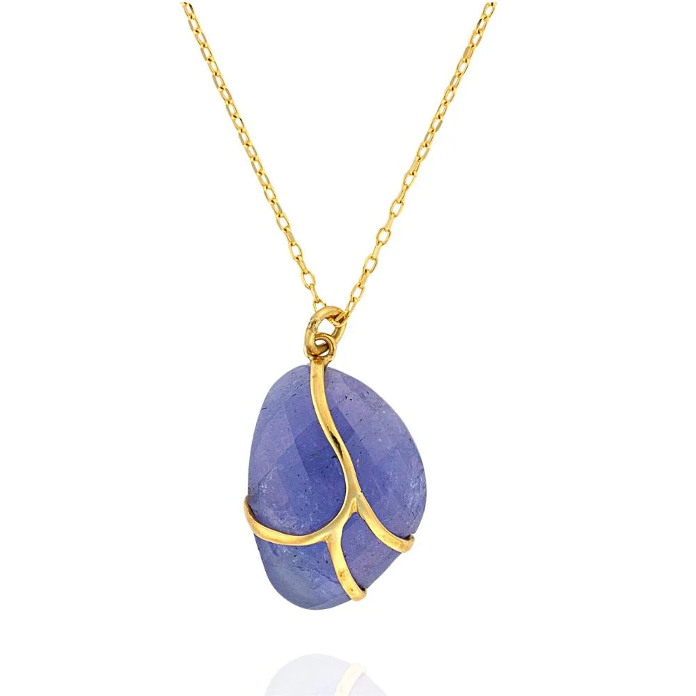 Tanzanite Butterfly 18k Gold Pendant