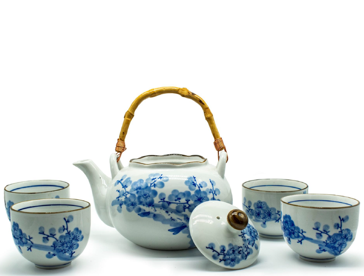 Cherry Blossom Porcelain Tea Set, 5 Pieces