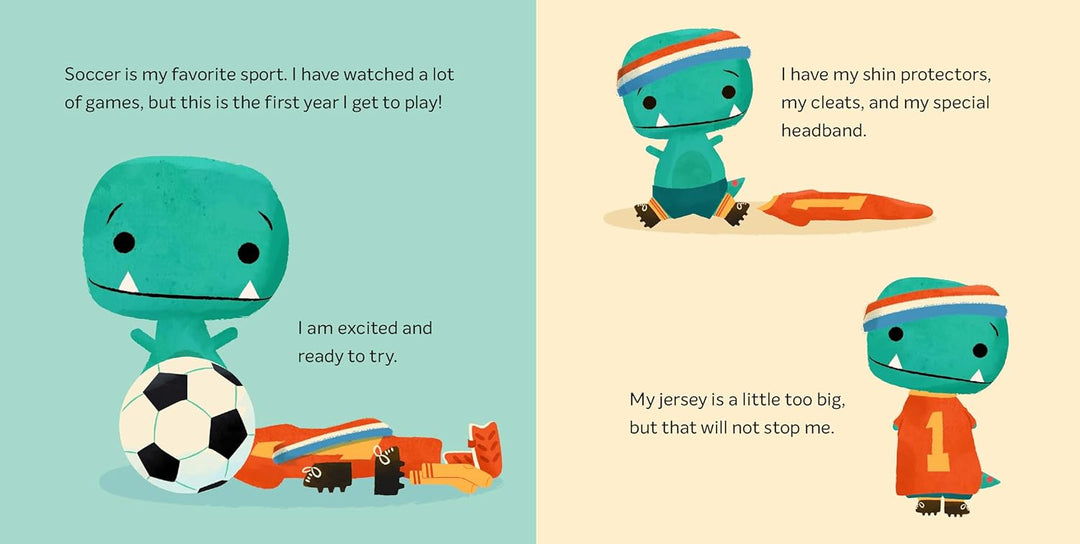 Tiny T. rex Tries Soccer: Hardback and Sticker Book