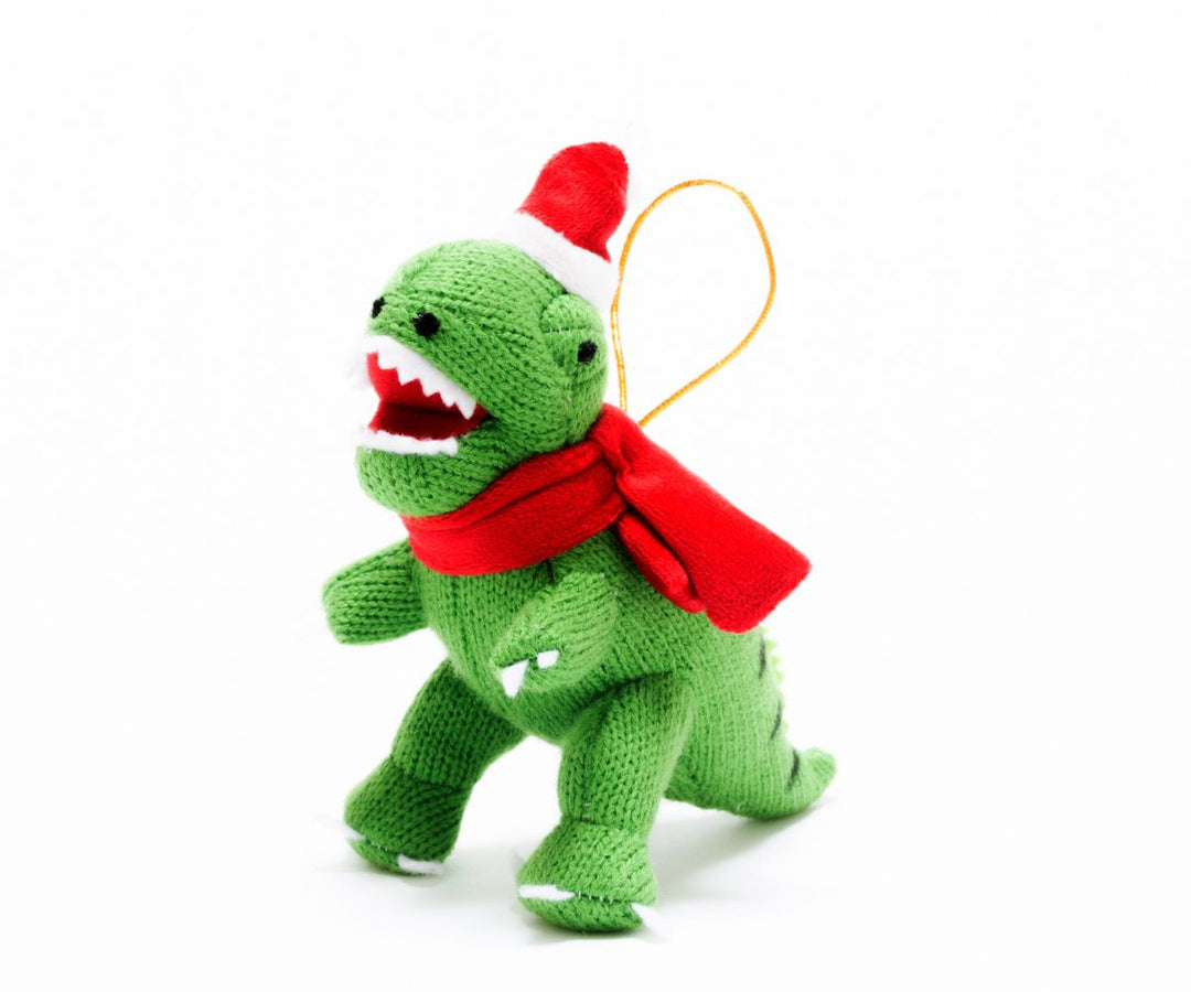 Christmas T. rex Knitted Ornament