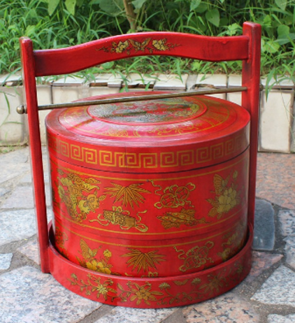 *FINAL SALE* Two-Tier Red Leatherette Box and Carrier