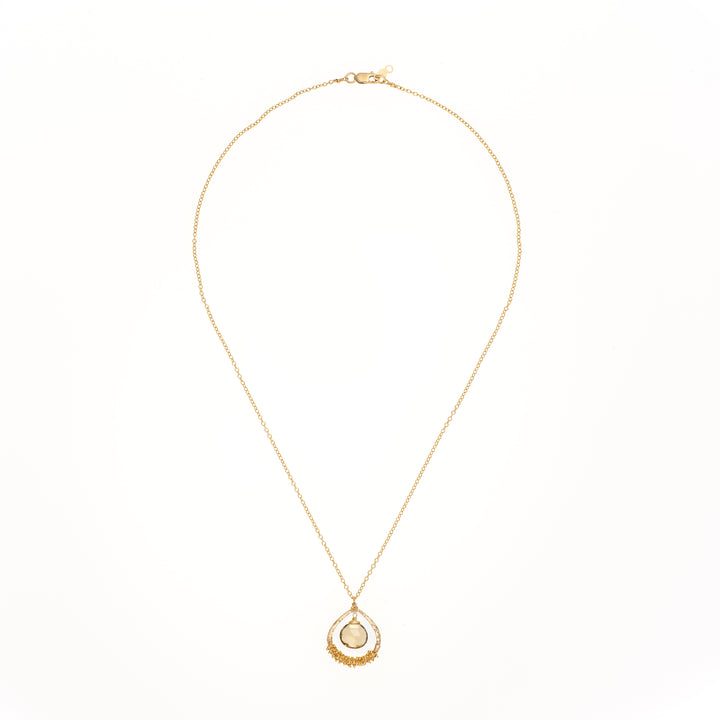 Whisky Quartz Teardrop Necklace