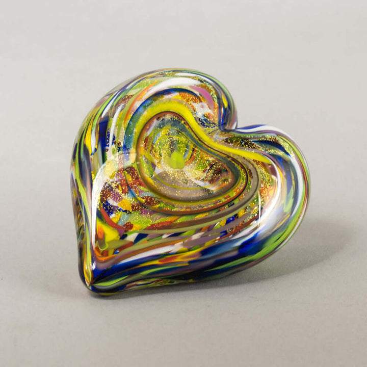 Heart of Fire Glass Heart Paperweight