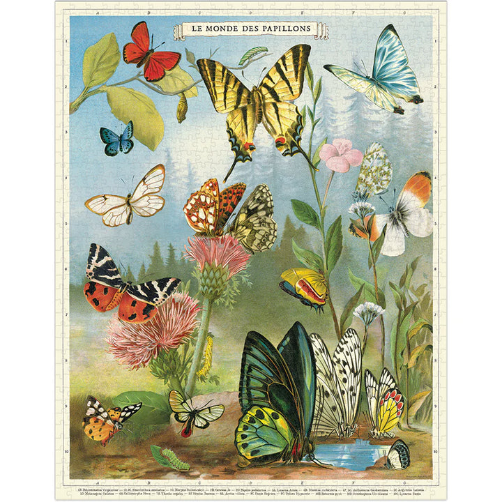 World of Butterflies Vintage Art Puzzle, 1,000 Pieces