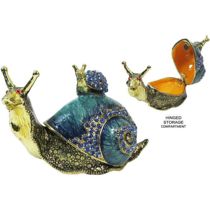 Snail Mother & Baby Jeweled Trinket Box