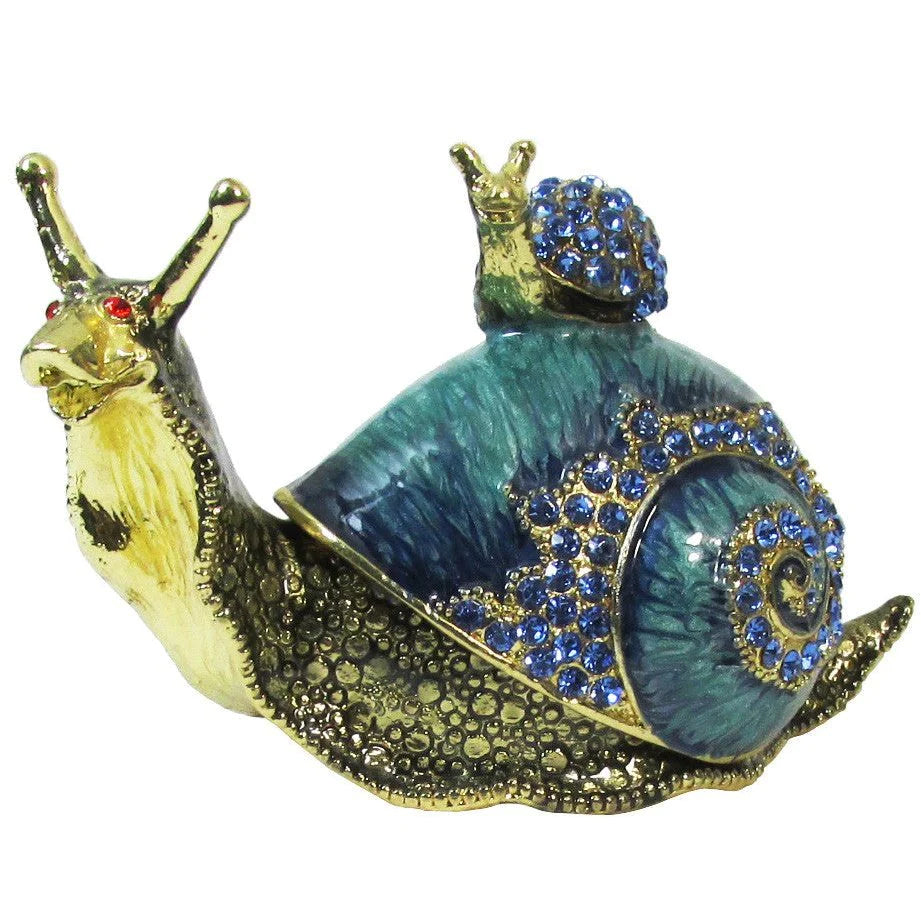 Snail Mother & Baby Jeweled Trinket Box