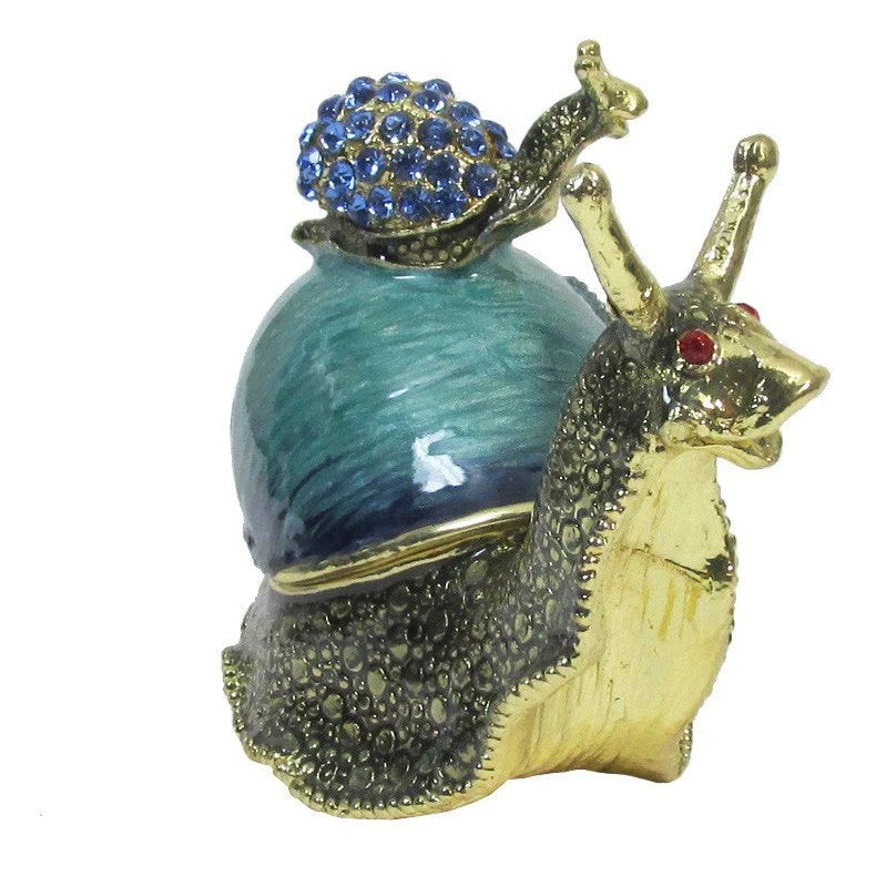 Snail Mother & Baby Jeweled Trinket Box