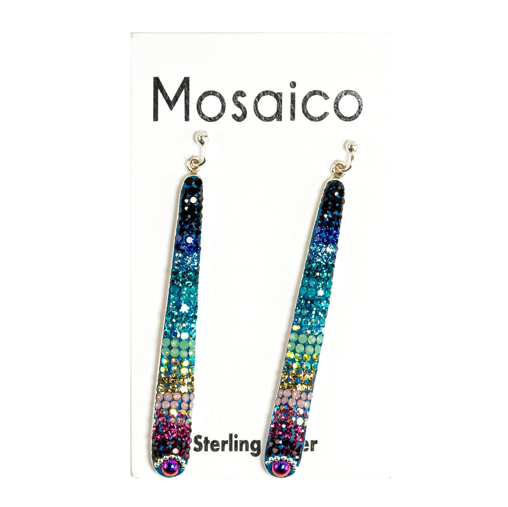 Austrian Crystal Long Briolette Gradient Earrings