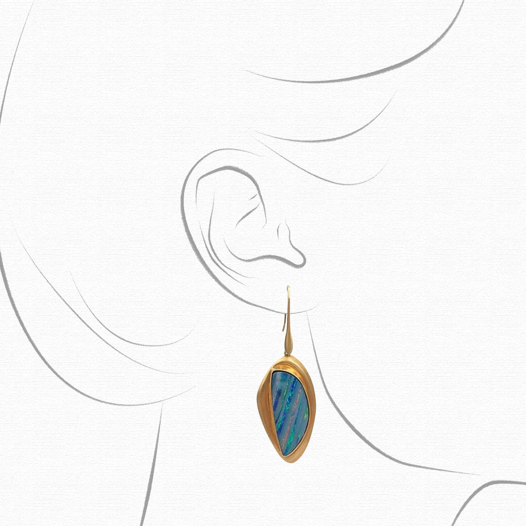 Azores Striped Opal Earrings
