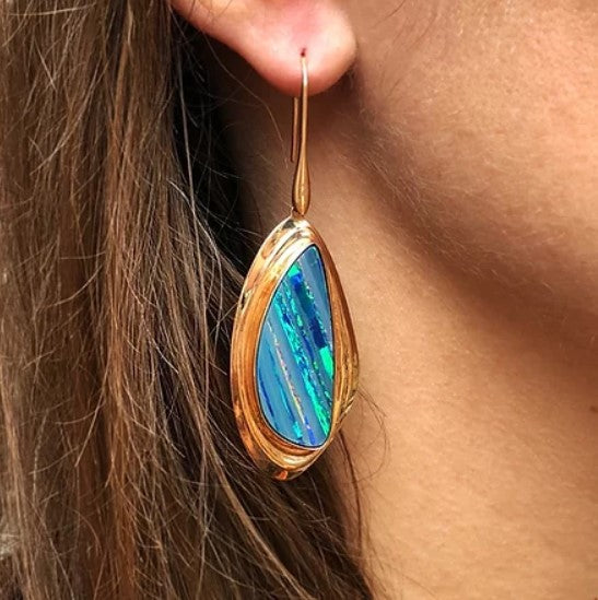 Azores Striped Opal Earrings