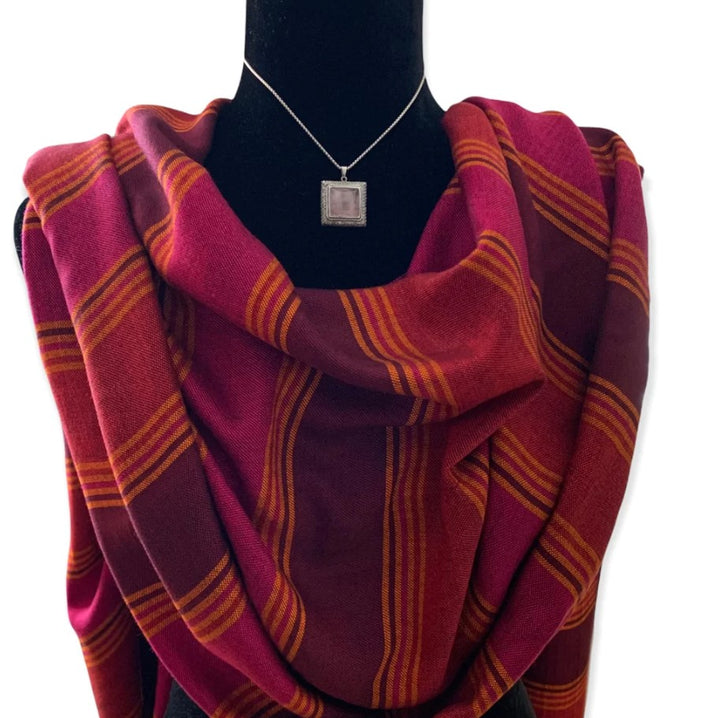 Horizontal Stripe Fuchsia & Plum Scarf