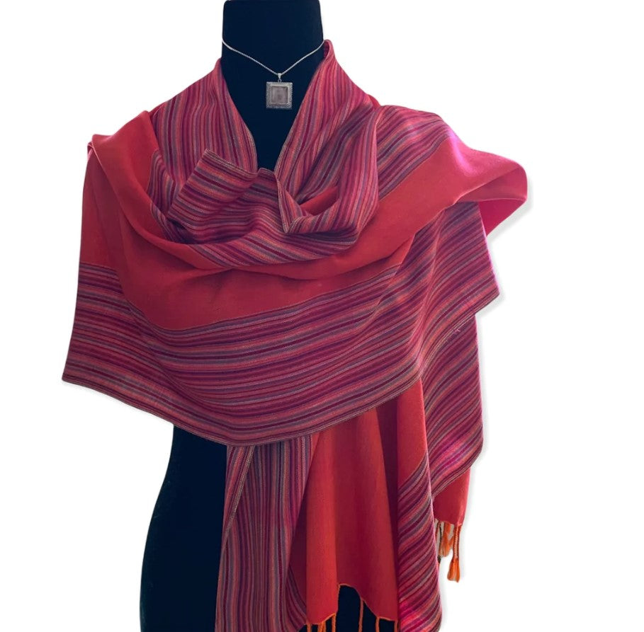 Striped Orange & Pink Charlotte Scarf