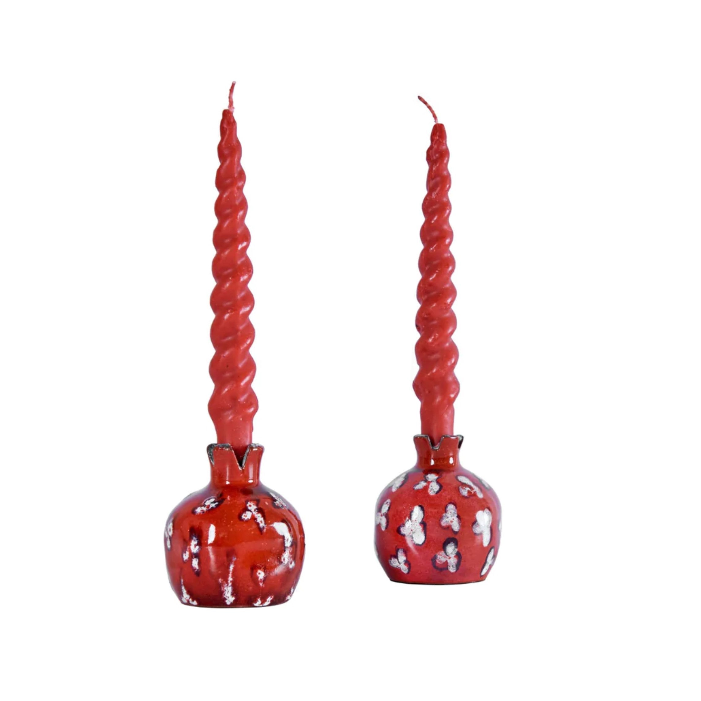Red Pomegranate Candle Holder