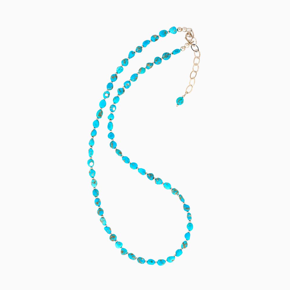 20" Castle Dome Turquoise Bead Necklace
