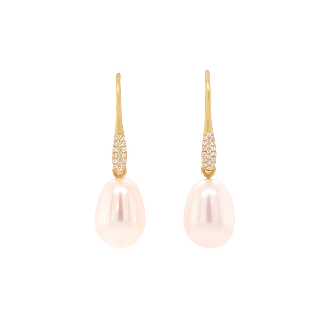 Pearl Pave Diamond Earrings
