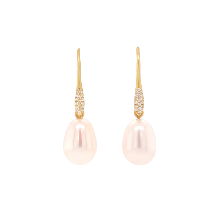 Pearl Pave Diamond Earrings